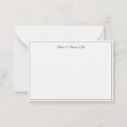 エレガントシンプルモダンTexture Wave結婚カップル ノートカード (正面)
