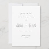 エレガントシンプルモチャムース素朴ニュートラル結婚ズ セーブザデート (正面)