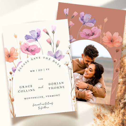 エレガントシンプルモチャムース素朴ニュートラル結婚ズ セーブザデート