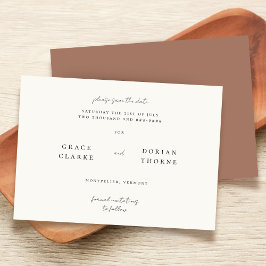 エレガントシンプルモチャムース素朴ニュートラル結婚ズ セーブザデート