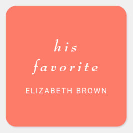 エレガントシンプルモノグラムのネオン結婚フレア スクエアシール