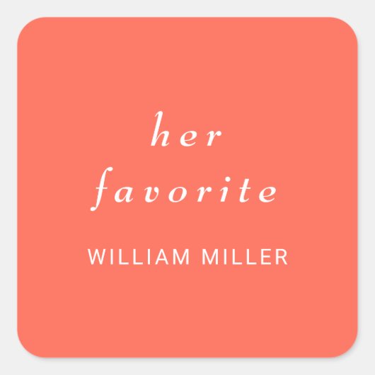 エレガントシンプルモノグラムのネオン結婚フレア スクエアシール (正面)