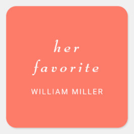 エレガントシンプルモノグラムのネオン結婚フレア スクエアシール