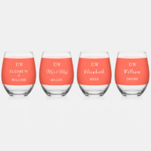 エレガントシンプルモノグラムのネオン結婚フレア