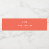 エレガントシンプルモノグラムのネオン結婚フレア ペットボトルラベル (シングルラベル)