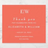 エレガントシンプルモノグラムのネオン結婚フレア リキュールボトルラベル (シングルラベル)