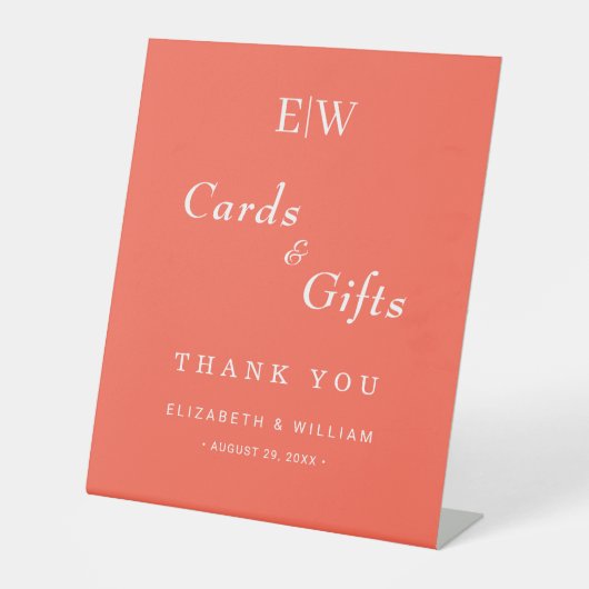 エレガントシンプルモノグラムのネオン結婚フレア 台座サイン (正面)