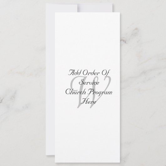 エレガントシンプルモノグラムの教会結婚計画 招待状 (裏面)