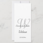 エレガントシンプルモノグラムの教会結婚計画 招待状 (正面)