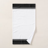 エレガントシンプルモノグラムオンブラック&ホワイト バスタオルセット (ハンドタオル)