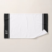 エレガントシンプルモノグラムオンブラック&ホワイト バスタオルセット (ハンドタオル)