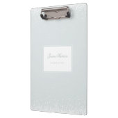 エレガントシンプルモノグラムブルーグレーホワイト紙吹雪 クリップボード (左)