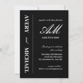 エレガントシンプルモノグラムレース結婚式招待状 招待状 (正面)