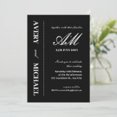 エレガントシンプルモノグラムレース結婚式招待状 招待状 (スタンド正面)