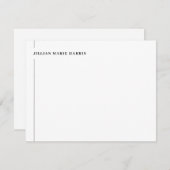 エレガントシンプルモノグラム側縁ど白黒 ノートカード (正面/裏面)