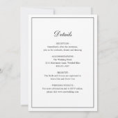 エレガントシンプルモノグラム結婚を入れる 招待状 (裏面)