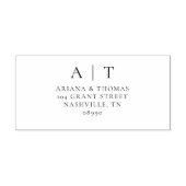 エレガントシンプルモノグラム結婚差出人住所 セルフインキングスタンプ (デザイン)