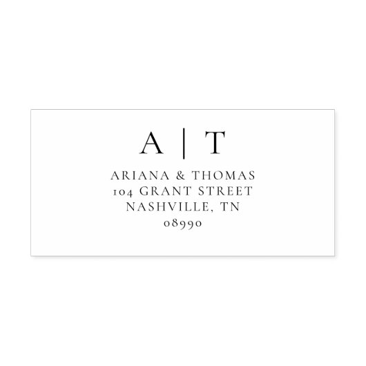 エレガントシンプルモノグラム結婚差出人住所 セルフインキングスタンプ (デザイン)