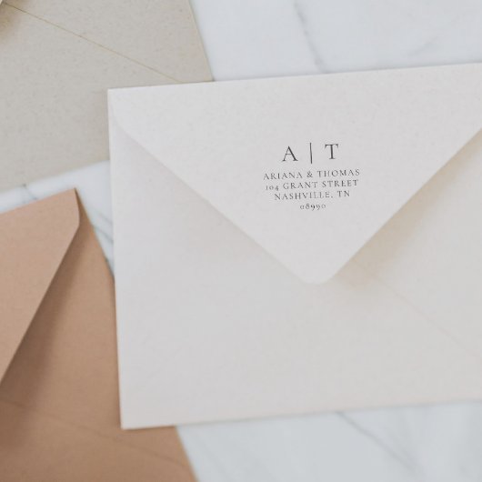 エレガントシンプルモノグラム結婚差出人住所 セルフインキングスタンプ