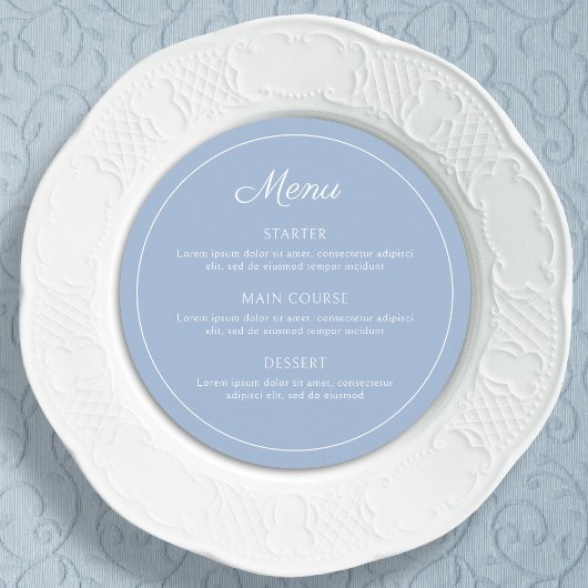 エレガントシンプルライトブルーラウンド メニュー