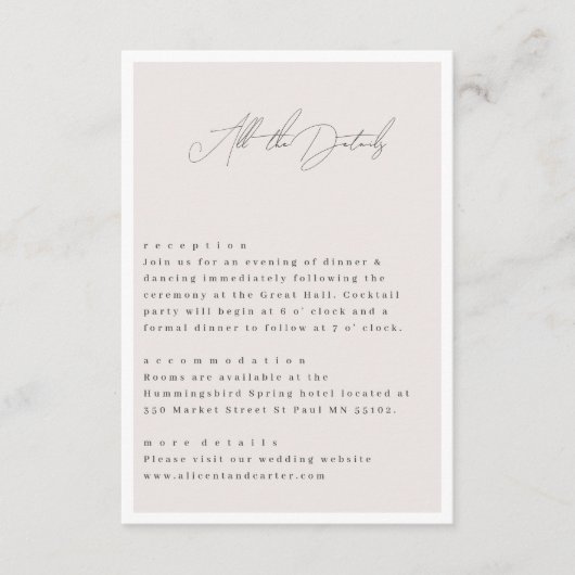 エレガントシンプルラインアートの花と縁ど エンクロージャーカード (正面)