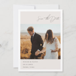 エレガントシンプルラインアートの花と縁ど セーブザデート