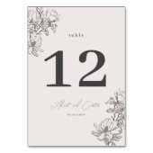 エレガントシンプルラインアートの花と縁ど テーブルナンバー (正面)