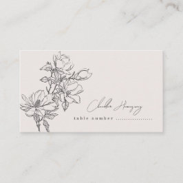 エレガントシンプルラインアートの花と縁ど プレイスカード