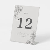 エレガントシンプルラインアートの花と縁ど 台座サイン (正面)