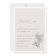 エレガントシンプルラインアートの花と縁ど