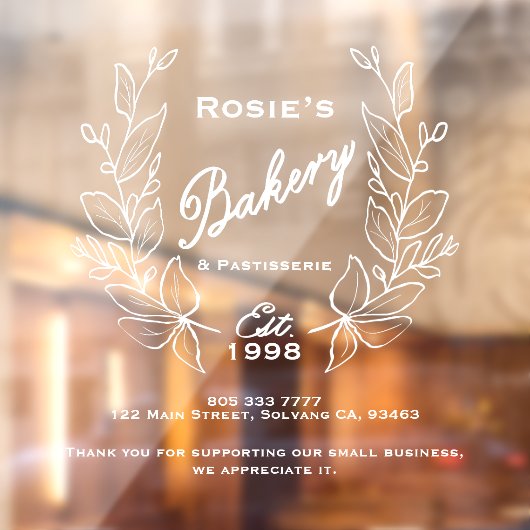 エレガントシンプルリースベーカリーロゴ ウィンドウサイン (シート2)