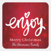 エレガントシンプルレッドホリデイベーキング スクエアシール (正面)