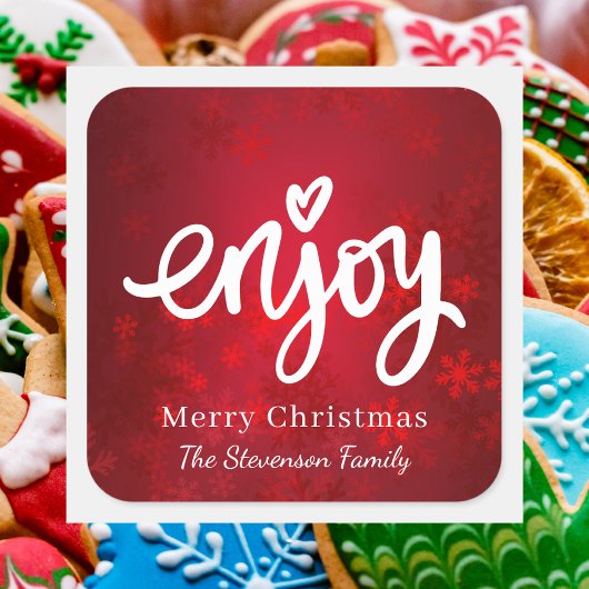 エレガントシンプルレッドホリデイベーキング スクエアシール