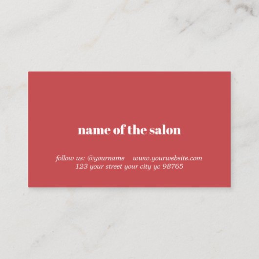 エレガントシンプルレッドホワイトはっきりしたホリデークーポン 割引カード (裏面)