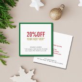 エレガントシンプルレッドホワイトグリーンビューティーサロンホリデー 割引カード