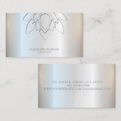 エレガントシンプルロータスシルバーメタル 名刺 (正面/裏面)