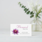 エレガントシンプルロータスフラワー美しいスパ 名刺 (スタンド正面)