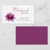 エレガントシンプルロータスフラワー美しいスパ 名刺 (正面/裏面)