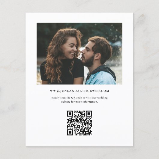 エレガントシンプル予算フォトウェディング日付の保存 (裏面)