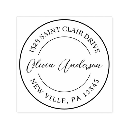 エレガントシンプル円署名アドレス セルフインキングスタンプ (デザイン)