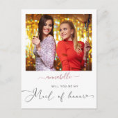 エレガントシンプル写真メイド・オブ・オーナー（花嫁付き添い人） ポストカード (正面)