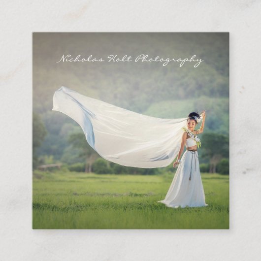 エレガントシンプル写真家 スクエア名刺 (正面)