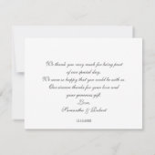 エレガントシンプル写真結婚タイポグラフィ サンキューカード (裏面)