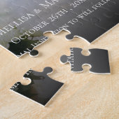 エレガントシンプル写真結婚式 ジグソーパズル (側面)