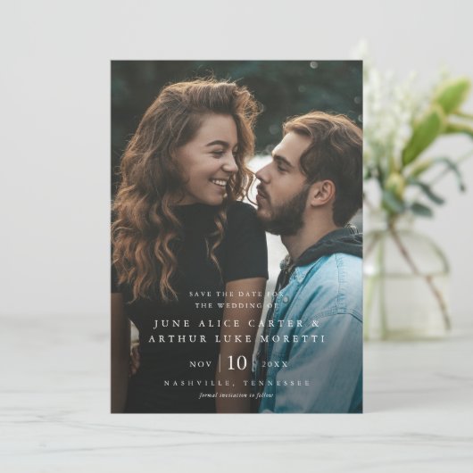 エレガントシンプル写真結婚式 招待状 (スタンド正面)