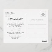 エレガントシンプル写真金ゴールド卒業会 箔招待状ポストカード (裏面)