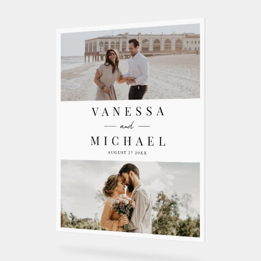 エレガントシンプル写結婚真 アクリルサイン (傾斜)