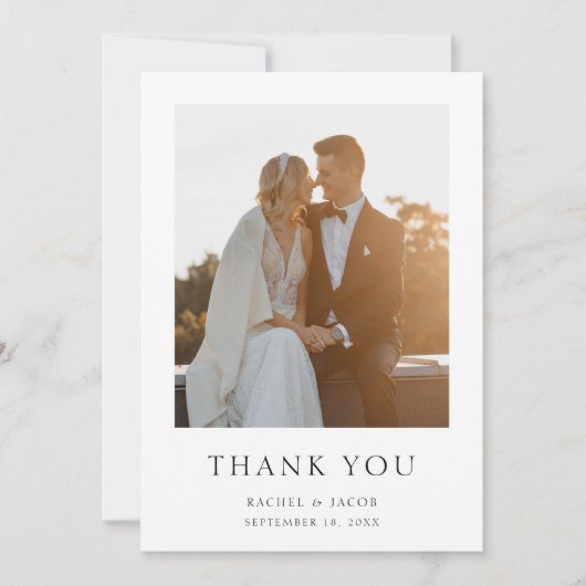 エレガントシンプル写結婚真 サンキューカード (正面)