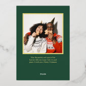 エレガントシンプル冬クリスマス家族5写真 箔シーズンカード (裏面)