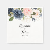 エレガントシンプル冬フローラ書道結婚の スタンダードカクテルナプキン (正面)